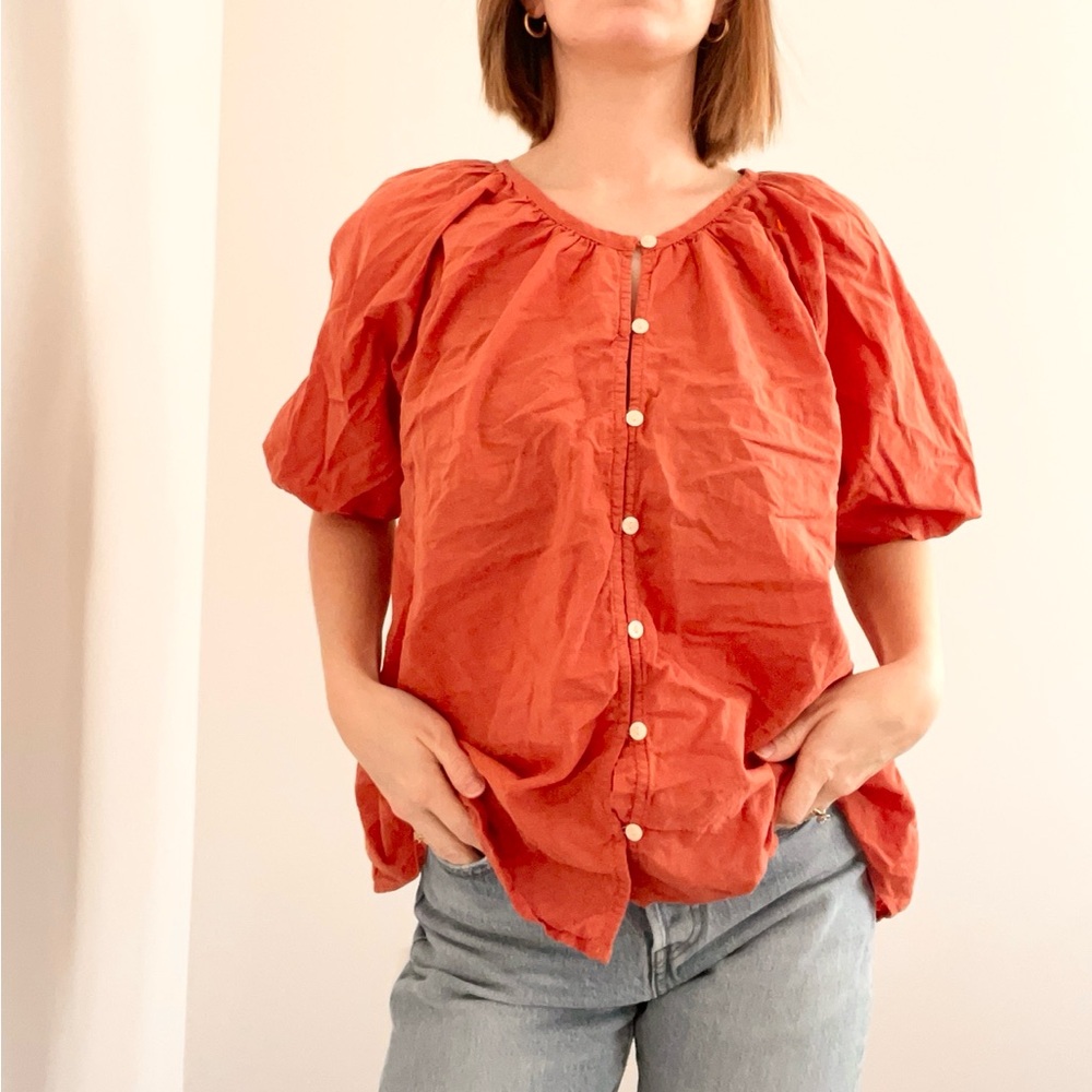 Universal Thread Women's Rust Button-Up Blouse - image 2